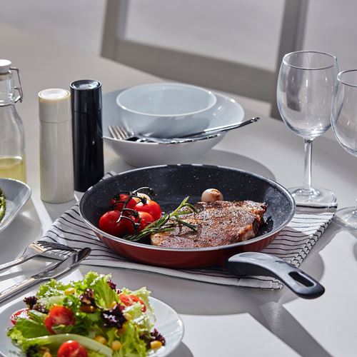 IKEA - HEMLAGAD, frying pan, non-stick coating-red, 24 cm