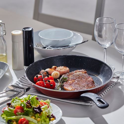 IKEA - HEMLAGAD, frying pan, non-stick coating-red, 28 cm