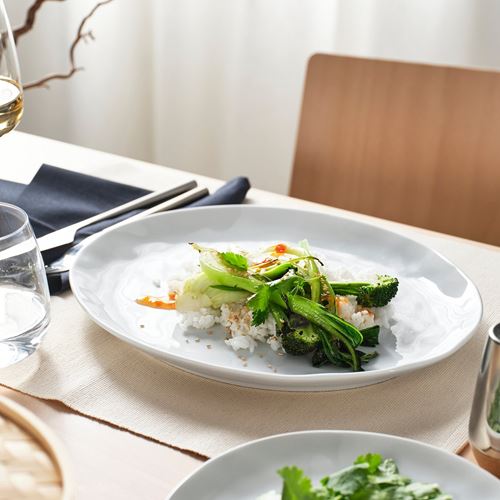 IKEA - FORELLTETRA, plate, white, 29x25 cm