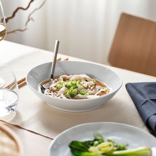 IKEA - FORELLTETRA, deep plate, white, 21x19 cm