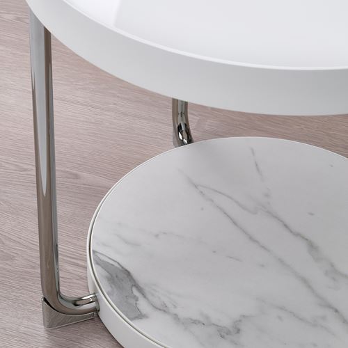 IKEA - FRÖTORP, side table, white/chrome-plated, 48 cm