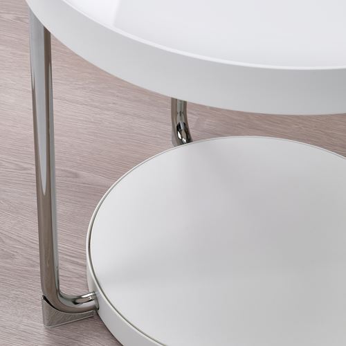IKEA - FRÖTORP, side table, white/chrome-plated, 48 cm