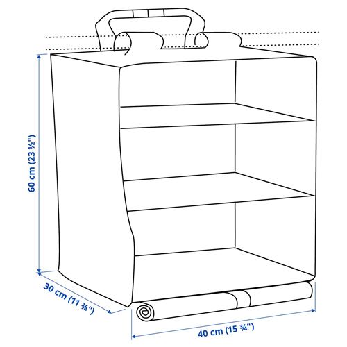 IKEA - KOMPISHANG, bölmeli düzenleyici, yeşil, 40x30x66 cm