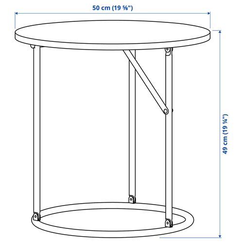 IKEA - KOMPISHANG, yan sehpa, çam-kırmızı, 50 cm