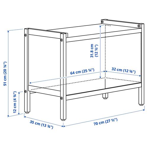 IKEA - EKENABBEN, yan sehpa, titrek kavak-beyaz, 70x35x51 cm