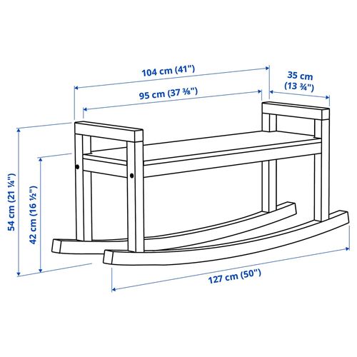 IKEA - IKEA PS 2026, bank, çam-şeffaf lake, 127 cm