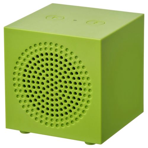 IKEA - KALLSUP, portable bluetooth speaker, yellow/green, 7x7 cm