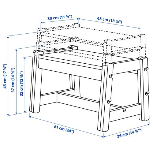 IKEA - FLISAT, children's bench, birch-green