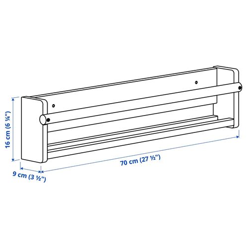 IKEA - FLISAT, duvar rafı, uçuk pembe, 70x9x16 cm