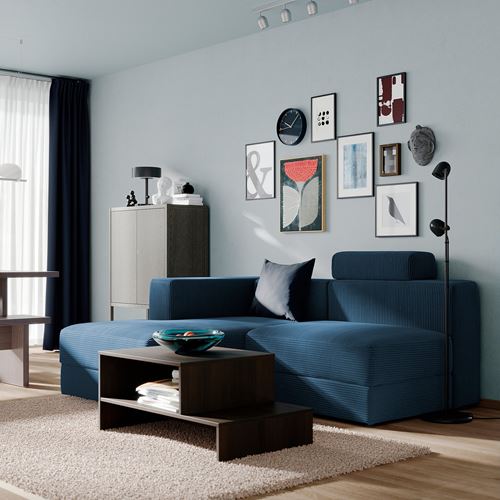 IKEA - JATTEBO, corner sofa with headrest, samsala dark blue