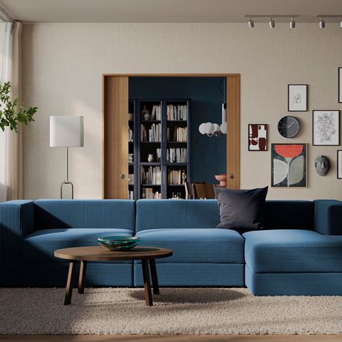 IKEA - JATTEBO, 4-seat sofa with chaise longue, samsala dark blue