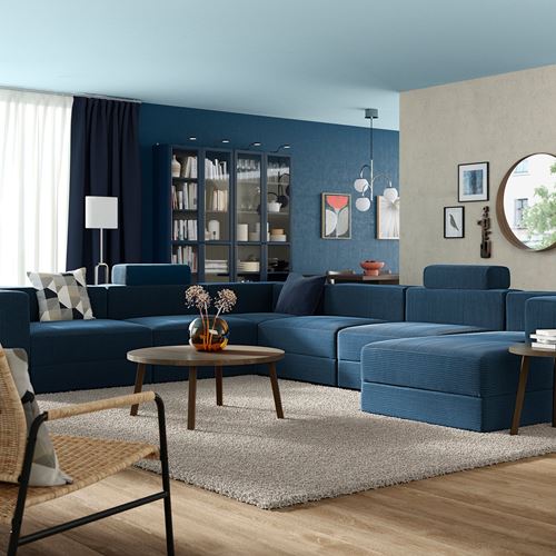 IKEA - JATTEBO, u-shaped sofa, 7 seat, samsala dark blue
