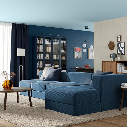 IKEA - JATTEBO, 3,5-seat sofa and chaise longue, samsala dark blue