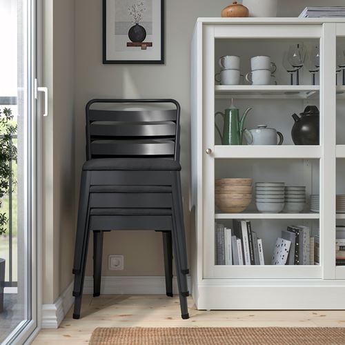 IKEA - RAMSNAS, upholstered chair, anthracite-Vissle dark grey