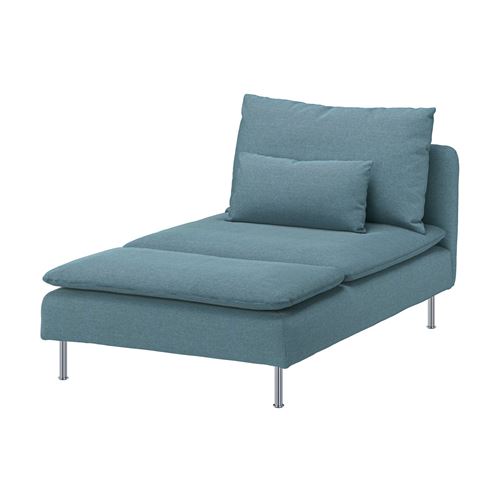 IKEA - SODERHAMN, cover for add-on chaise longue, fridtuna dark grey-blue
