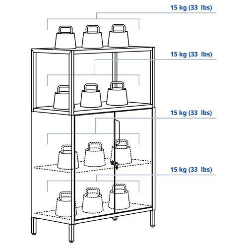 IKEA - TROTTEN, office cabinet, light green, 70x35x110 cm