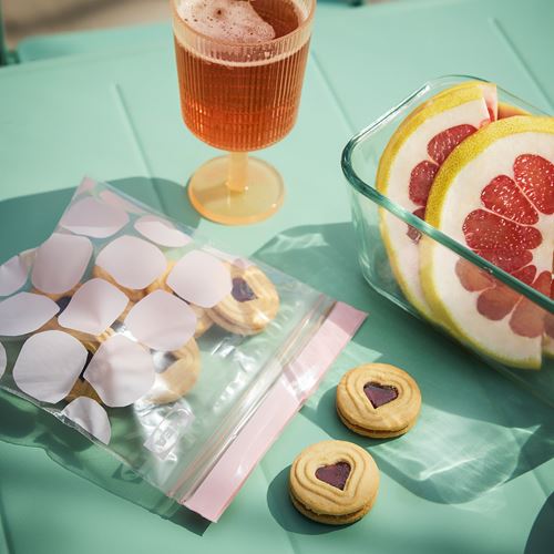 IKEA - ISTAD, kilitlenebilir buzdolabı poşeti, açık pembe, 1 lt