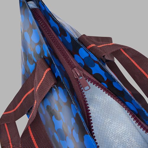 IKEA - SPJUTSO, storage bag, blue-patterned, 22 l