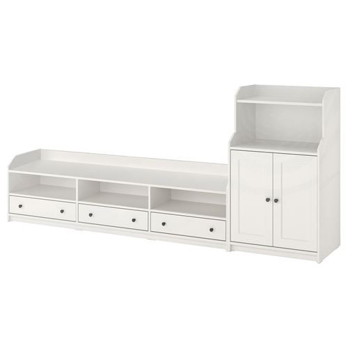 IKEA - HAUGA, tv storage unit, white, 276x46x116 cm