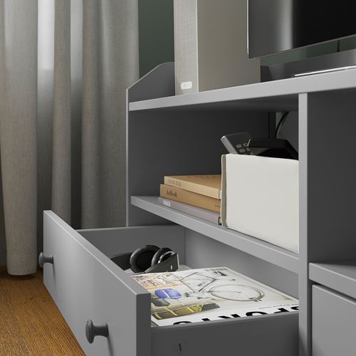 IKEA - HAUGA, tv bench, grey, 206x46x54 cm