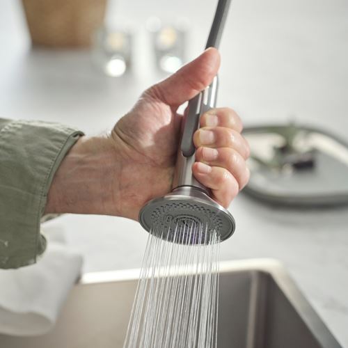 IKEA - MAJSJÖN, sink tap, metal color, 56 cm