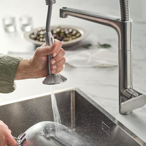 IKEA - MAJSJÖN, sink tap, metal color, 56 cm