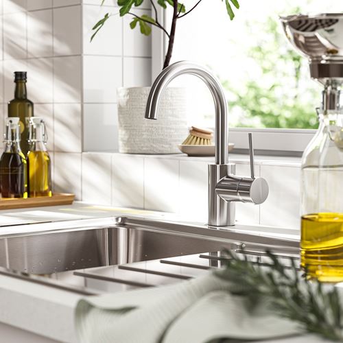 IKEA - SALLSJÖN, sink tap, metal color