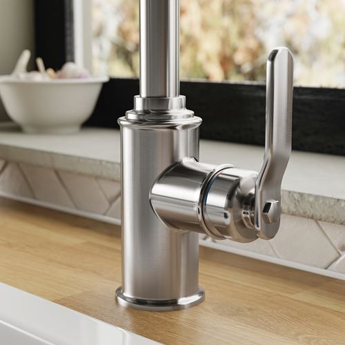 IKEA - TAKSJÖN, sink tap, metal color, 30 cm