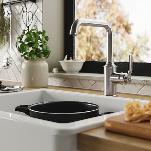 IKEA - TAKSJÖN, sink tap, metal color, 30 cm