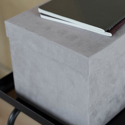 IKEA - GJATTA, box with lid, light grey, 18x25x15 cm