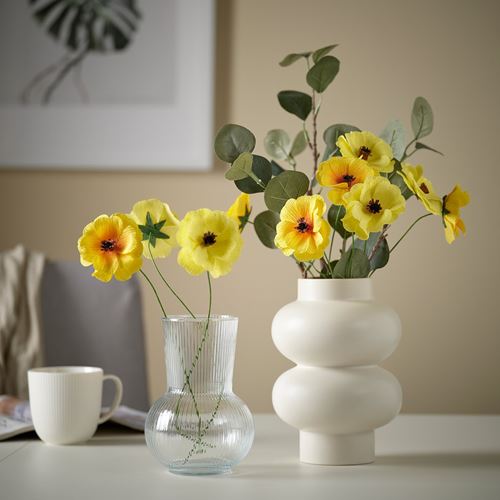 IKEA - PARLHAGG, vase, beige, 22 cm