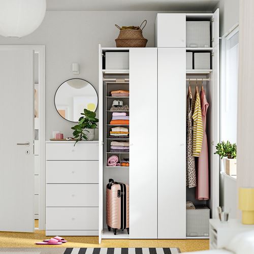 IKEA - STUK, storage with compartments, white/black, 30x30x90 cm