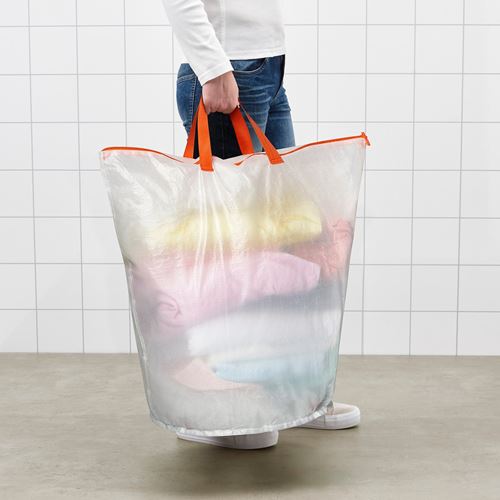 IKEA - PARKLA, washing bag, white, 70 l
