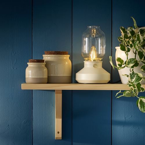 IKEA - BRUGDHAJ, seramik kavanoz, bej, 0,3 lt