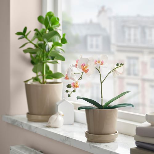 IKEA - FEJKA, artificial plant, white, 9 cm