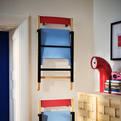 IKEA - IKEA PS 2026, katlanır sandalye, huş-mavi-siyah-kırmızı