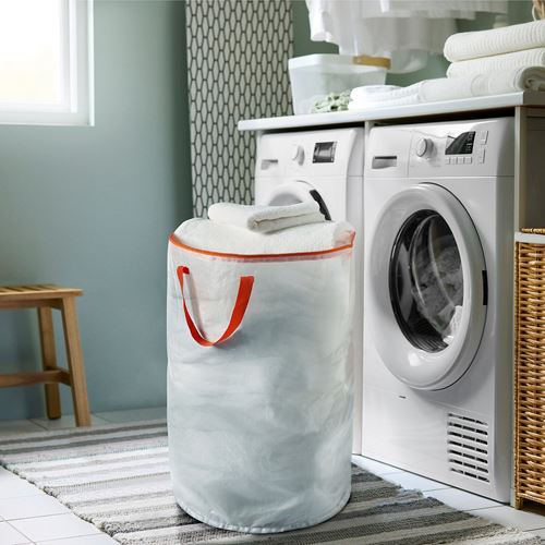 IKEA - PARKLA, washing bag, white, 70 l