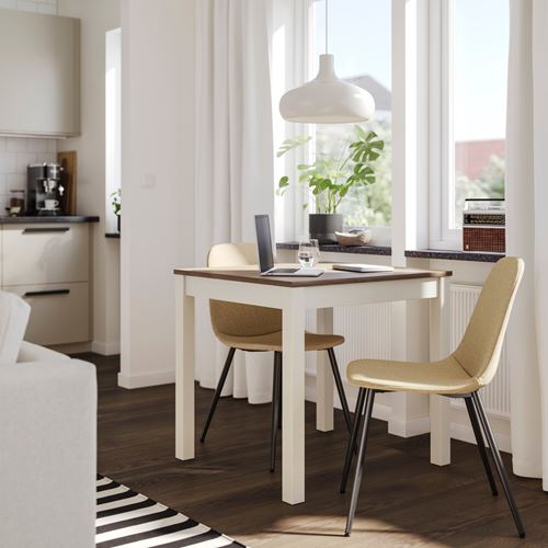 IKEA - NORDMANSSKAR, upholstered chair, black-Letafors yellow-beige