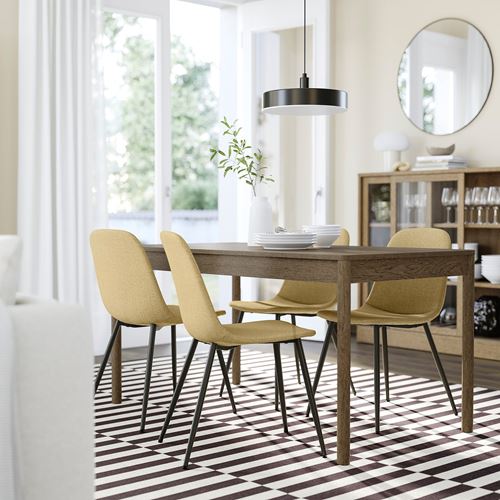 IKEA - NORDMANSSKAR, dining chair seat, Letafors yellow-beige