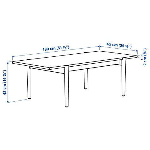IKEA - UGGLERUM, coffee table, walnut veneer, 130x65 cm