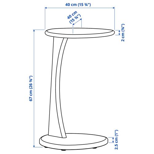 IKEA - UGGLERUM, side table, brown, 46x40 cm