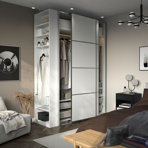 IKEA - PAX/MEHAMN, PAX sliding door wardrobe, white, 170x66x236 cm