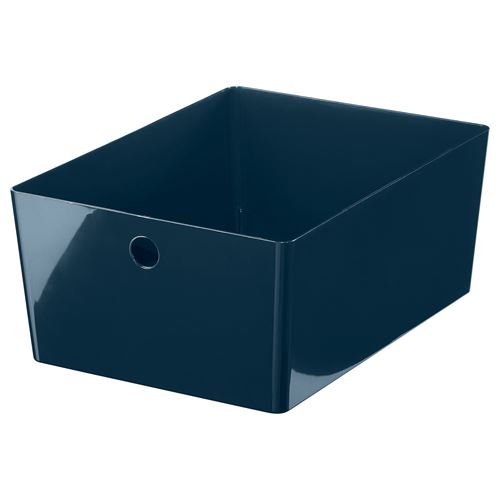 IKEA - KUGGIS, box, blue/black, 26x35x15 cm