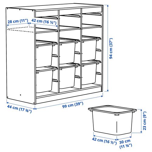 IKEA - TROFAST, storage-unit, white-lilac, 99x44x94 cm