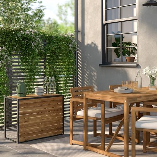 IKEA - HAKANSKAR, garden pedestal table, light brown