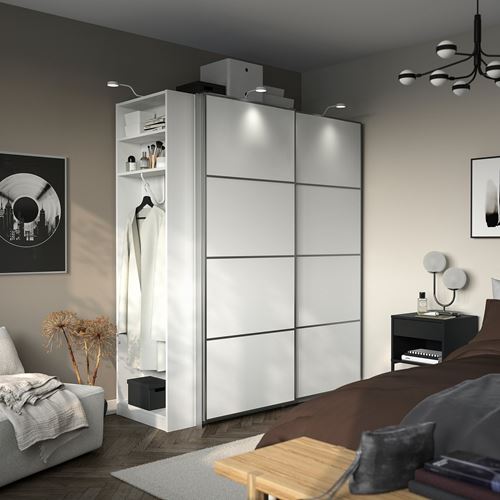 IKEA - PAX/MEHAMN, PAX sliding door wardrobe, white, 170x66x201 cm