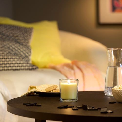 IKEA - LOTSFAGEL, scented candle in cup, light yellow, 40 hr