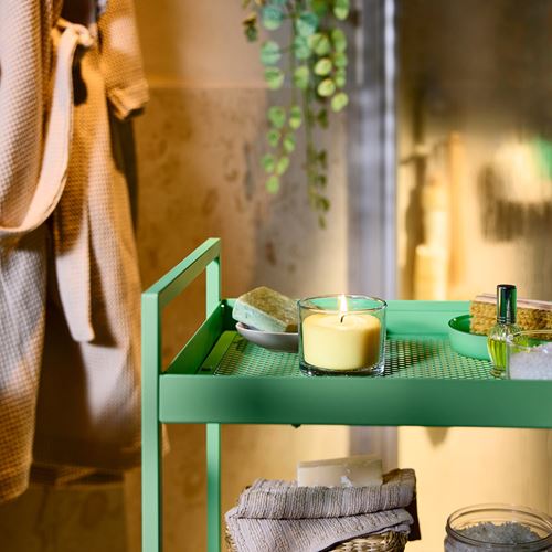 IKEA - LOTSFAGEL, scented candle in cup, light yellow, 20 hr