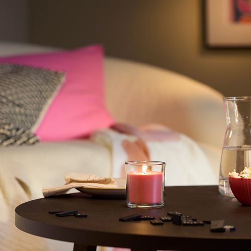 IKEA - LOTSFAGEL, scented candle in cup, bright pink, 40 hr