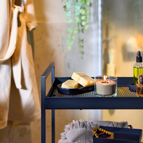 IKEA - LOTSFAGEL, scented candle in cup, brown, 20 hr